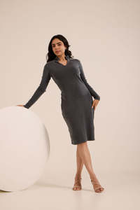 Haut à col montant en tricot à manches longues, couleur unie, ajusté, décontracté, pour l'automne - Product Image 3