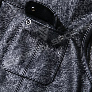 Nouveau Gilet de Moto en Cuir Véritable pour Sports de Plein Air, Veste Sans Manches Multi-Poches pour Hommes, Gilet en Cuir de Vachette - Product Image 3