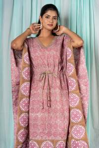 Estampado floral con cordones hasta la rodilla para mujer elegante manga corta estampado bohemio caftán - Product Image 2