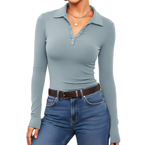 Camiseta Polo de Manga Larga para Mujer de Alta Calidad, Cuello Clásico, Cómoda para Uso Diario, Fabricación Personalizada OEM - Product Image 1