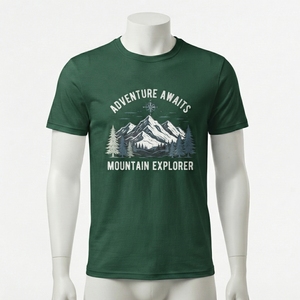 T-shirt pour homme à imprimé graphique, vêtement décontracté en coton doux avec des motifs artistiques, style confortable, impression durable - Product Image 1