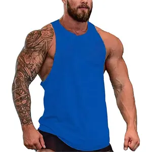 Wholesale OEM Custom Logo New Design Mens Muscle Dry Fit Workout Sports Gym Vest Bodybuilding Stringer Tank Top