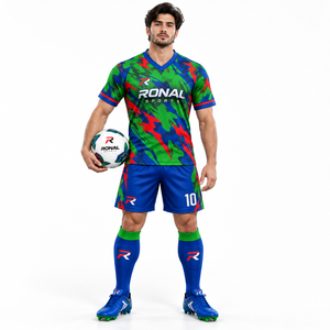 Conjunto de Uniforme de Fútbol Personalizado para Hombre, Transpirable, de Poliéster Liso, Ropa Deportiva, Equipación de Fútbol - Product Image 3