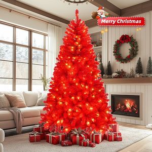 8 ft Pre-Lit Artificial Christmas Tree 300 Remote Control <b>Lights</b> <b>Hinged</b> Xmas Pine Tree 800 Branch Tips for Holiday Decorations - Product Image 5