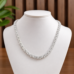 Collier tennis élégant en moissanite, taille brillant rond, serti à griffes, classique, pour femme, idéal pour mariage - Product Image 3
