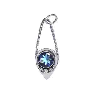 Pendentif en tourmaline bleu turquoise, argent sterling 925, collier artisanal en pierres précieuses, bijoux de luxe, cadeau pour femme - Product Image 5