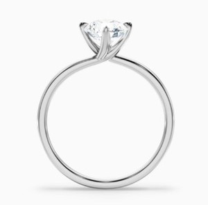 Bague en moissanite taille ronde en argent sterling 925 plaqué or blanc, bague de fiançailles classique solitaire, bague de promesse, bijou élégant - Product Image 3