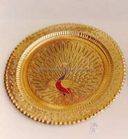 Assiette de présentation en laiton massif martelé poli, écologique, motif rond, personnalisable pour mariages, maisons, hôtels, enfants