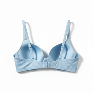 Premium RINGMODE GEARS Seamless Light <b>Blue</b> <b>Bra</b> Solid Minimalist Everyday Comfort Lingerie Medium Support for Fitness Front - Product Image 2