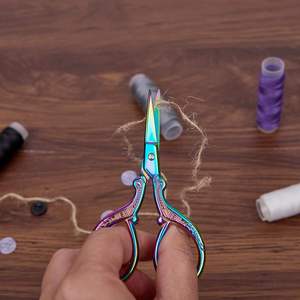 Stainless Steel Blade Sewing Scissors for Embroidery with Leather Sheath - Product Image 4