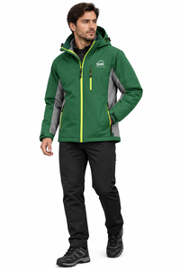 <b>Men</b>’s 3-in-1 Waterproof Hooded Outdoor <b>Jacket</b> with Detachable Fleece Liner Contrast Panels Neon Zippers Custom Logo Shell - Product Image 6