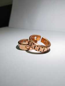 Handcrafted Adjustable Pure Copper <b>Ring</b> with Heart Engraving Trendy Open Band Unisex Daily Wear <b>Ring</b> - Product Image 4