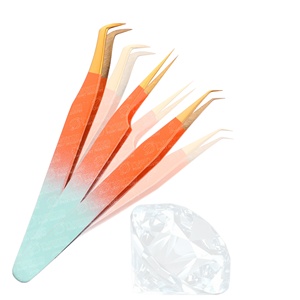 Pince à cils à bout pointu anti-magnétique et résistant à la corrosion avec poignée lisse emballage personnalisé - Product Image 4