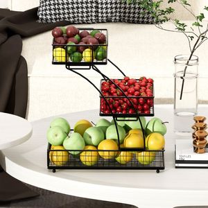 Panier à fruits en métal spacieux pour le rangement de la cuisine familiale avec une ouverture large et une base stable - Product Image 1