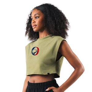 Camiseta Deportiva Corta sin Mangas para Mujer, Color Verde Oliva, de Algodón, para Gimnasio, Fitness, Entrenamiento, Ejercicio, Deportes - Product Image 3