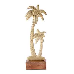 Escultura de Palmera de Aluminio Hecha a Mano, Figura de 40.75 cm, Decoración Costera, Adorno de Mesa para Sala de Estar - Product Image 4
