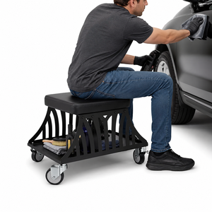 Taburete de Trabajo Rodante Ergonómico para Garaje, Asiento Industrial con Bandeja de Almacenamiento de Herramientas para Taller y Reparación de Automóviles GAPGAR020 - Product Image 1