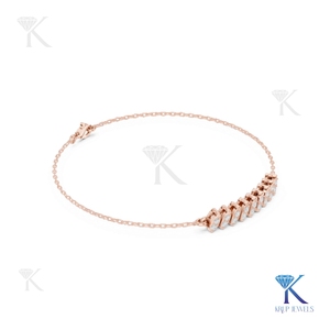 Lab Grown Diamond Marquise Cut Station Chain <b>Bracelet</b> 14K 18K <b>Solid</b> Gold Fine Women Minimalist Jewelry Manufacturer Wholesale - Product Image 2