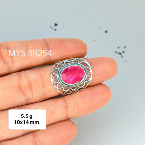 แหวนเงินประดับพลอยทับทิม และแหวนเงินแท้ 925 สไตล์โบฮีเมียน ประทับตรา 925 ราคาขายส่ง เครื่องประดับแหวนทำมือสไตล์โบฮีเมียน ขายส่งจำนวนมาก - Product Image 2