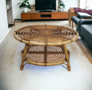 Mesa de Centro de Ratán Ecológica, Estilo Tropical para Exteriores, Diseño Moderno y Duradero para Patio o Balcón, Marca Ecológica - Product Image 3