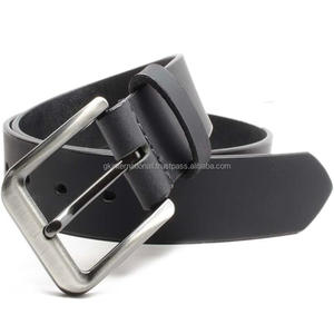เข็มขัดลำลองสำหรับผู้ชายหนังพรีเมี่ยมสีดำทนทานหัวเข็มขัดโลหะนิกเกิลแบบลำลองสำหรับธุรกิจ - Product Image 1