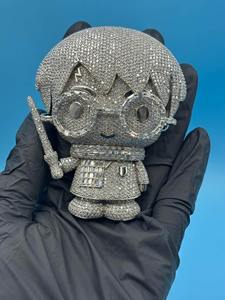 Colgante de Hip Hop con Diseño de Dibujos Animados y Diamantes de Moissanita Personalizados en Plata 925, Colgante con Incrustaciones de Diamantes VVS para Uso Diario de Raperos - Product Image 5