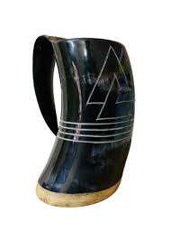 Taza de cuerno de búfalo ecológica hecha a mano, Copa vikinga pulida grande | Decoración rústica moderna para el hogar, Bar o restaurante - Product Image 6