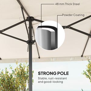 "Extra <b>Large</b> 15ft Cream White Patio <b>Umbrella</b> with Fringe Crank Handle UPF30+ for Outdoor Use" #### "Garden <b>Umbrella</b> Radii 2.7m" - Product Image 6