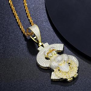 Diseño Original Hip Hop, Joyería para Hombre de Plata de Ley 925, Colgante con Letra de Dibujos Animados en Moissanita de Laboratorio, Pasa la Prueba del Diamante - Product Image 4