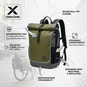 X OEM Waterproof PVC Bicycle Pannier <b>Bag</b> Set | 30L Large Capacity Rear Rack Carrier Adjustable Shoulder Strap | Reflective <b>Bag</b> - Product Image 4