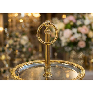 Support à gâteau vintage en laiton à 2 niveaux, présentoir à dessert rustique pour mariage, fête, décoration de table de boulangerie - Product Image 3