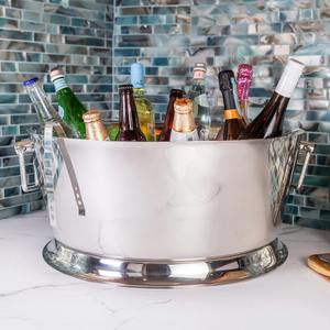 Bac à boissons Demetro en acier inoxydable poli de grande taille pour les fêtes en plein air et les réceptions - Product Image 2