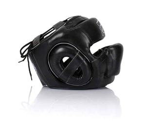 Protège-tête de boxe intégral Fairtex noir personnalisé en cuir de vachette, équipement d'entraînement protecteur - Product Image 3