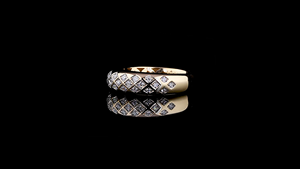 Bague en or massif 18 carats avec motif de lignes simples et diamant de laboratoire |   Bague minimaliste empilable pour femme, à porter au quotidien |   Plaqué Rhodium IGI - Product Image 3