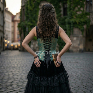 <b>Underbust</b> Steelboned Waist Training And Fashion Wear Brocade Corset | Premium Quality Corsets Manufacturer - Product Image 3