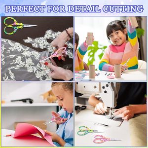 Colorful 3.6 Inch Embroidery <b>Scissors</b> Stainless Steel <b>Floral</b> Handle Sharp Craft Sewing Thread Snips for Needlework DIY - Product Image 3