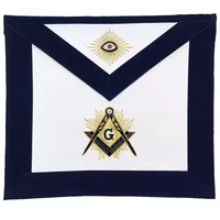 Badges de régalia maçonniques brodés à la main, prix de gros, en cuir de haute qualité, style vintage, perles, fixation magnétique