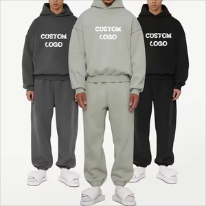Conjuntos de Chándal Lisos de Estilo Urbano, Fabricante de Conjuntos de Sudadera y Pantalones Oversize 100% Algodón Unisex con Logotipo Frontal - Product Image 1