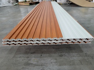 Durable <b>PVC</b>-WPC <b>Wall</b> Panels Stripes Plaid Pattern Modern Smoke-Proof Soundproof Indoor <b>Cladding</b> Vietnam Interior Design - Product Image 3
