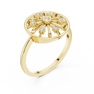 Anillo de Diamantes de Oro Sólido de 14k para Mujer, Corte Brillante Redondo, Anillo de Compromiso Clásico, Apilable, Diseño Minimalista, para Regalo - Product Image 3
