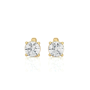 SOLITAIREKART 0.94 Carat G Color VS1 Clarity Yellow-Gold 14-kt-Gold Natural Diamond <b>Studded</b> <b>Earrings</b> - Product Image 1
