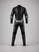 Ensemble de veste et pantalon de moto en cuir noir imprimé pour adulte, respirant, imperméable et coupe-vent, idéal pour la course estivale