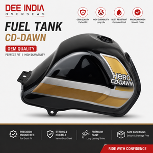Réservoir de carburant pour moto Hero CD Dawn, qualité OEM, ensemble de réservoir d'essence de remplacement avec bouchon et support - Product Image 2