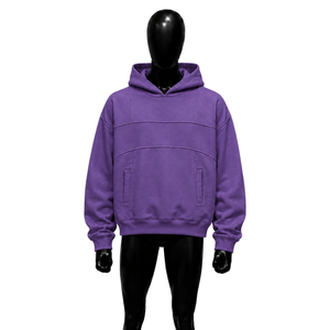 Sudadera con Capucha Extra Grande Color Morado Premium, Corte Cómodo para Uso Diario, Estilo Urbano, Algodón Suave, Color Sólido, Felpa Francesa - Product Image 1