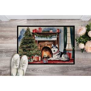 Siberian Husky Cozy Christmas Doormat Non-Slip <b>Indoor</b> Outdoor 24H X 36W Low Pile Rug for Entryway Washable Front <b>Door</b> <b>Mat</b> - Product Image 2