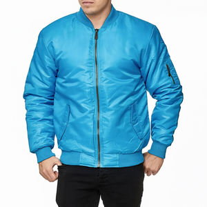 Chaqueta universitaria de satén personalizada al por mayor, chaqueta de béisbol universitaria de moda de satén de seda bordada para hombre - Product Image 4