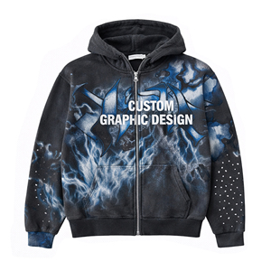 Sudadera con capucha personalizada unisex de forro polar para invierno, corte regular, con logo impreso DTG, estilo urbano, chaqueta lisa - Product Image 1
