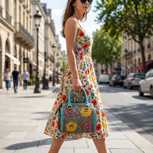 Genuine Leather Shoulder Bag Women <b>Handbag</b> Zipper Purse Portable Daily Travel Bag - Product Image 4