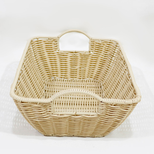 Plateau carré en polyrotin à poignées perforées, écologique, moderne, fait main, pour salle de bain et boissons, à prix abordable et de bonne qualité - Product Image 2