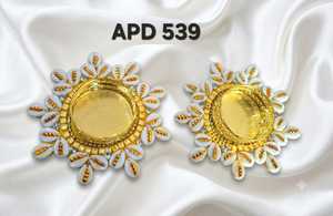 Ensemble de 2 porte-bougies décoratifs avec motif floral rose, perles et pierres, pour la décoration de la table de la salle de prière Diwali, décoration de la maison - Product Image 5